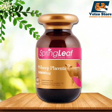 Nhau thai cừu Sheep Placenta SpringLeaf 80.000mg 90 viên